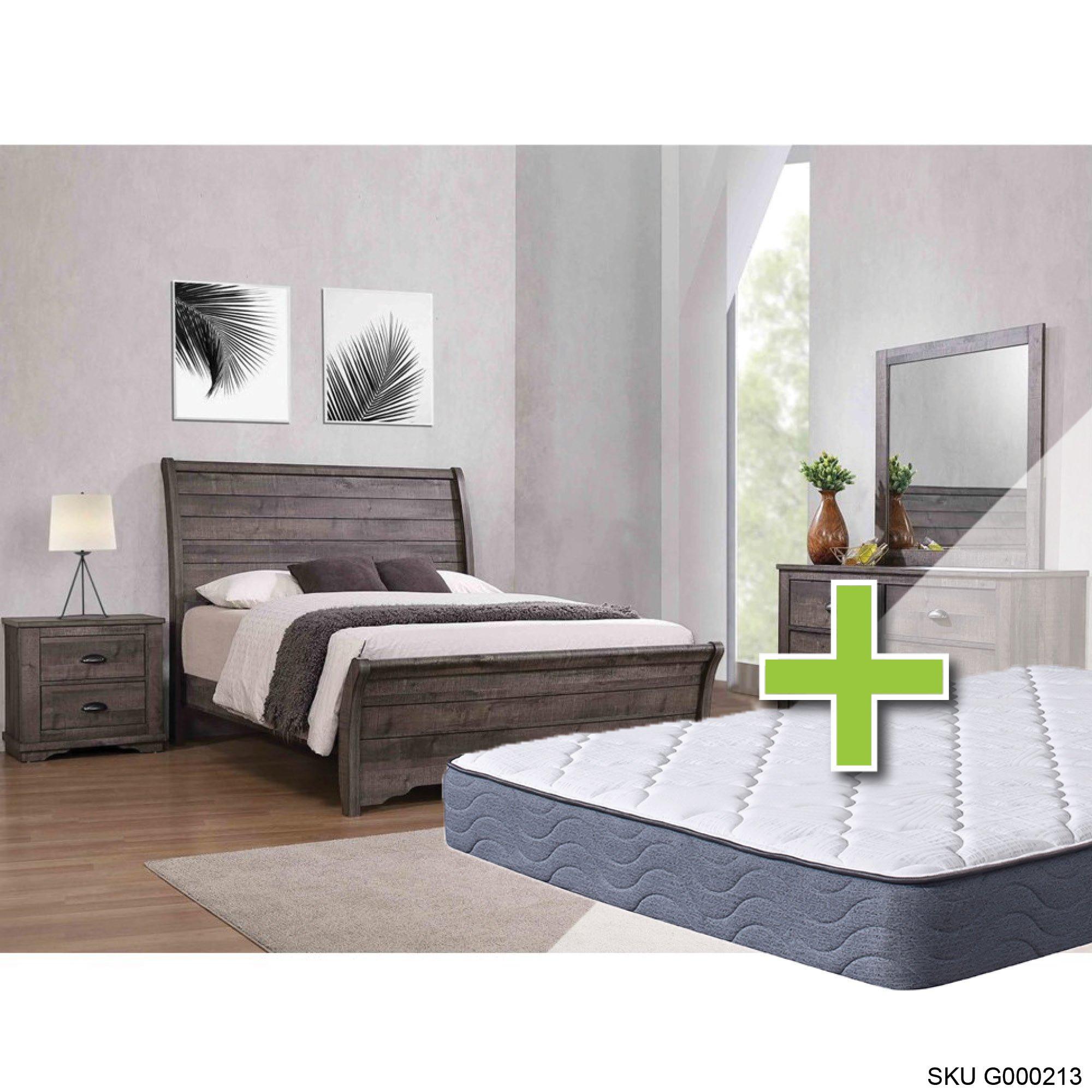 Rent to Own Crown Mark Inc Coralee Grey 6 Piece Queen Bedroom Set w